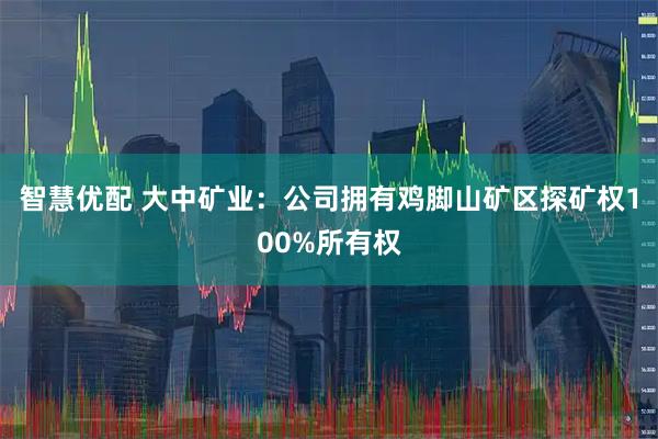 智慧优配 大中矿业：公司拥有鸡脚山矿区探矿权100%所有权